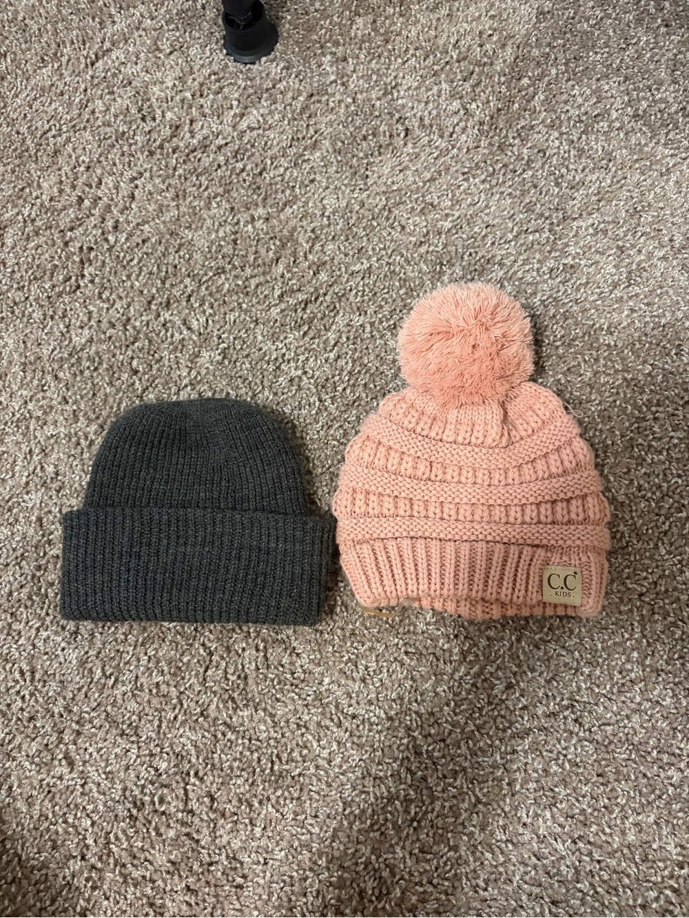 Set of Two Infant Toddler Beanie Winter Hats